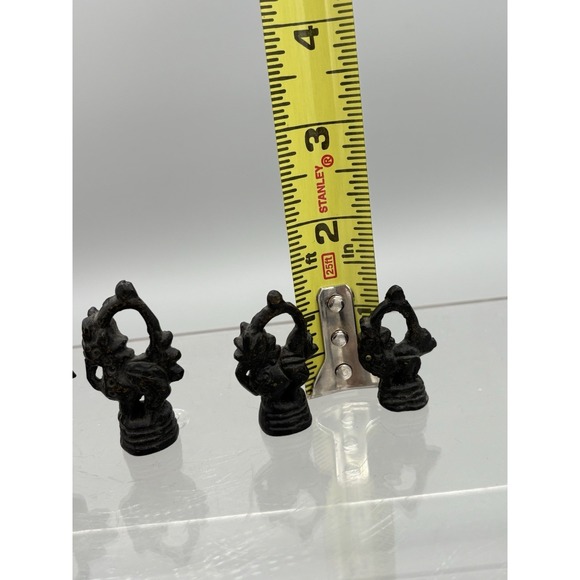 Bronze Opium Weight Chinte Burma‎ Burmese Dragon 267 G. 6 CM + less, Set of 5 - Picture 7 of 8